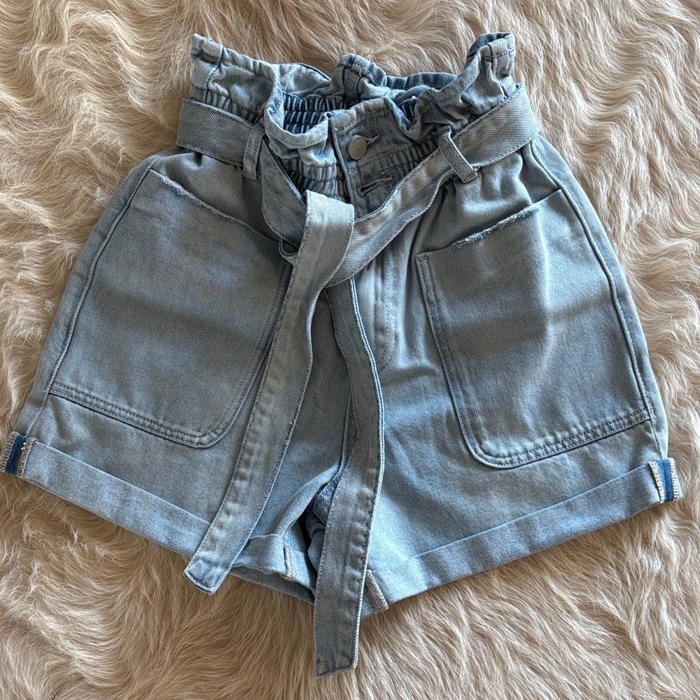 Blank NYC Light Blue High-Waisted Denim Shorts